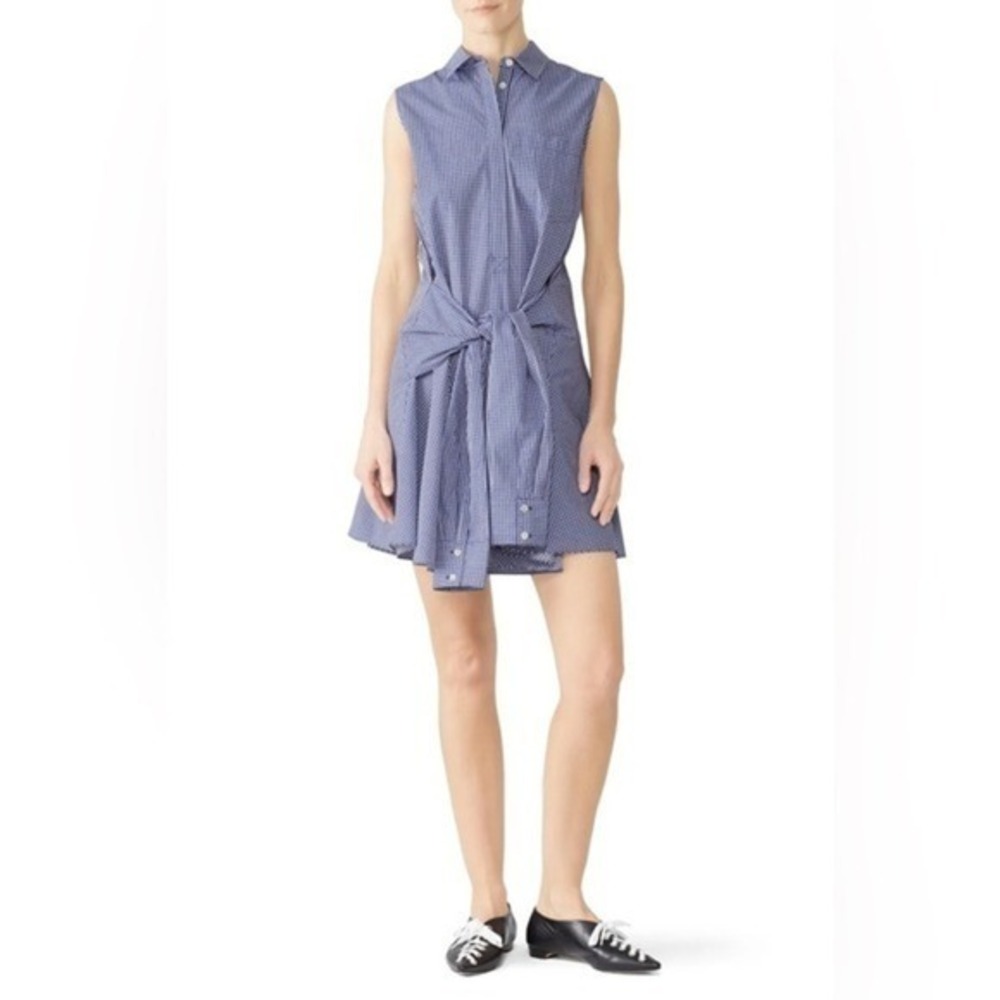 10 Crosby Derek Lam Sleeveless Tie-Waist Shirtdress
